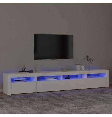  Televizoriaus spintelė su LED apšvietimu, balta, 240x35x40cm - TV spintelės - 1