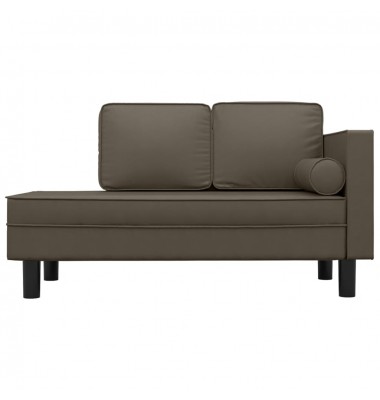  Poilsio sofa su pagalvėmis ir ilga pagalve, pilka, dirbtinė oda - Sofos, sofos-lovos - 3