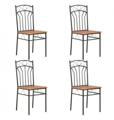  Valgomojo kėdės, 4 vnt., rudos spalvos, MDF - Valgomojo Kėdės - 1