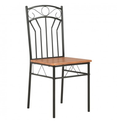  Valgomojo kėdės, 4 vnt., rudos spalvos, MDF - Valgomojo Kėdės - 2