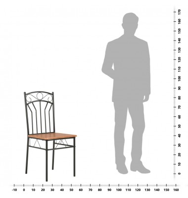  Valgomojo kėdės, 4 vnt., rudos spalvos, MDF - Valgomojo Kėdės - 8