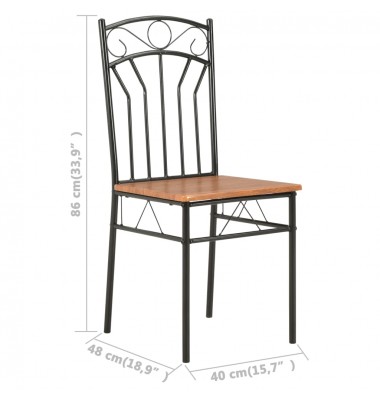  Valgomojo kėdės, 4 vnt., rudos spalvos, MDF - Valgomojo Kėdės - 9