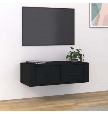  Pakabinama televizoriaus spintelė, juoda, 80x36x25cm, mediena - TV spintelės - 1