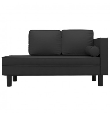  Poilsio sofa su pagalvėmis ir ilga pagalve, juoda, dirbtinė oda - Sofos, sofos-lovos - 3