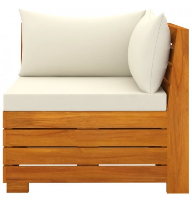 Keturvietė sodo sofa su pagalvėlėmis, akacijos medienos masyvas - Lauko baldų komplektai - 4