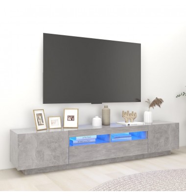  Televizoriaus spintelė su LED, betono pilka, 200x35x40cm - TV spintelės - 1