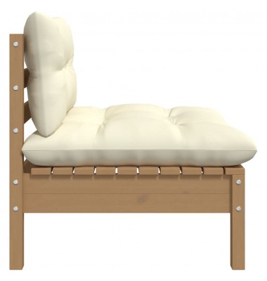  Dvivietė sodo sofa su kreminėmis pagalvėlėmis, pušies masyvas - Moduliniai lauko baldai - 4