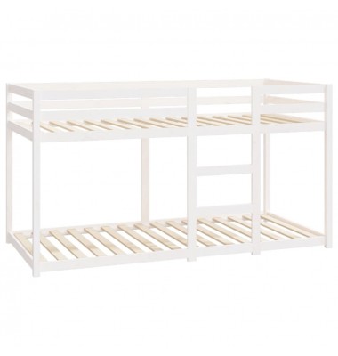  Dviaukštė lova, balta, 90x200cm, pušies medienos masyvas - Lovos - 4