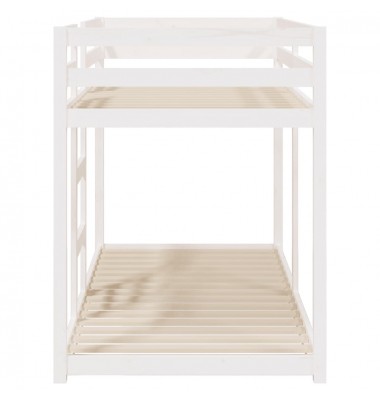 Dviaukštė lova, balta, 90x200cm, pušies medienos masyvas - Lovos - 6