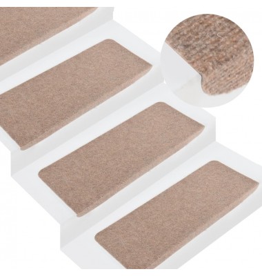  Lipnūs laiptų kilimėliai, 15vnt., smėlio spalvos, 65x28cm - Laiptų kilimėliai - 1