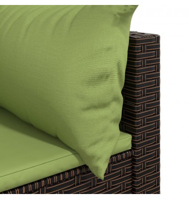  Kampinės sofos dalys su pagalvėlėmis, 2vnt., rudos, poliratanas - Lauko sofos, lovos - 7