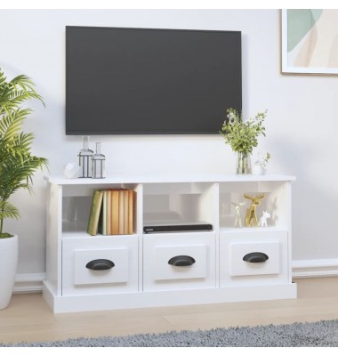  Televizoriaus spintelė, balta, 100x35x50cm, mediena, blizgi - TV spintelės - 1