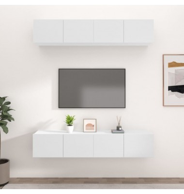  Televizoriaus spintelės, 4vnt., baltos, 80x30x30cm, mediena - TV spintelės - 1