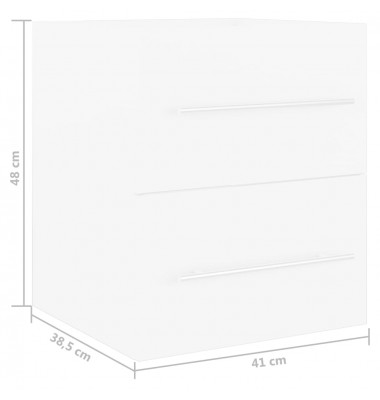  Spintelė praustuvui, baltos spalvos, 41x38,5x48cm, MDP - Vonios baldų komplektai - 7