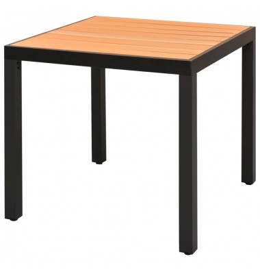  Sodo stalas, rudas, 80x80x74cm, aliuminis ir WPC - Lauko stalai, staliukai - 1