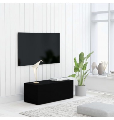  Televizoriaus spintelė, juodos spalvos, 80x34x30cm, MDP - TV spintelės - 1