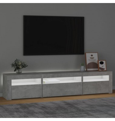  TV spintelė su LED apšvietimu, betono pilka, 195x35x40cm - TV spintelės - 3