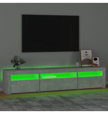  TV spintelė su LED apšvietimu, betono pilka, 195x35x40cm - TV spintelės - 4