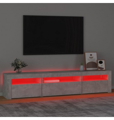  TV spintelė su LED apšvietimu, betono pilka, 195x35x40cm - TV spintelės - 5