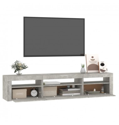  TV spintelė su LED apšvietimu, betono pilka, 195x35x40cm - TV spintelės - 6