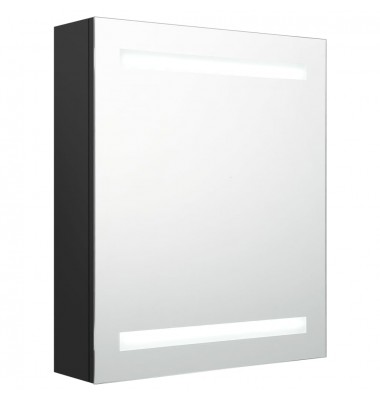  Veidrodinė vonios spintelė su LED apšvietimu, juoda, 50x14x60cm - Vonios spintelės, veidrodžiai - 2