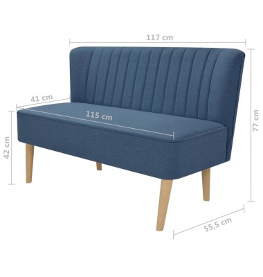  Sofa, audinys, 117 x 55,5 x 77 cm, mėlyna  - Sofos, sofos-lovos - 4