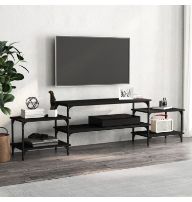  Televizoriaus spintelė, juodos spalvos, 197x35x52cm, mediena - TV spintelės - 1