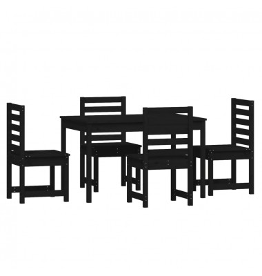  Sodo valgomojo baldų komplektas, 5 dalių, juodas, pušis - Lauko baldų komplektai - 5