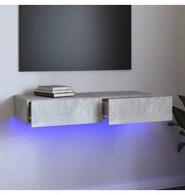  TV spintelė su LED apšvietimu, betono pilka, 90x35x15,5cm - TV spintelės - 1