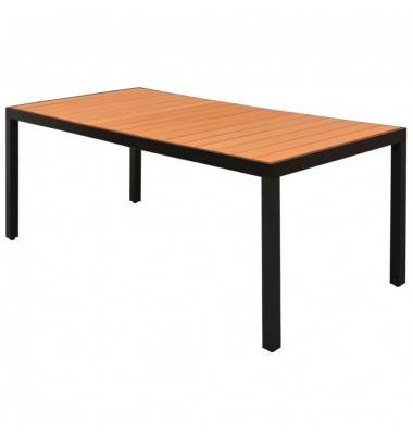 Sodo stalas, rudas, 185x90x74cm, aliuminis ir WPC - Lauko stalai, staliukai - 1