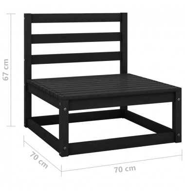 Sodo poilsio baldų komplektas, 3 dalių, juodas, pušies masyvas  - Lauko baldų komplektai - 8