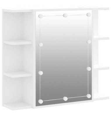  Veidrodinė spintelė su LED apšvietimu, balta, 70x16,5x60cm - Vonios spintelės, veidrodžiai - 2