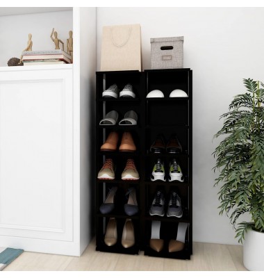  Spintelės batams, 2vnt., juodos spalvos, 27,5x27x102 cm - Spintelės ir lentynos batams - 1
