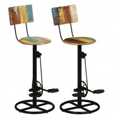  Baro taburetės, 2vnt., perdirbtos medienos masyvas - Baro kėdės - 1
