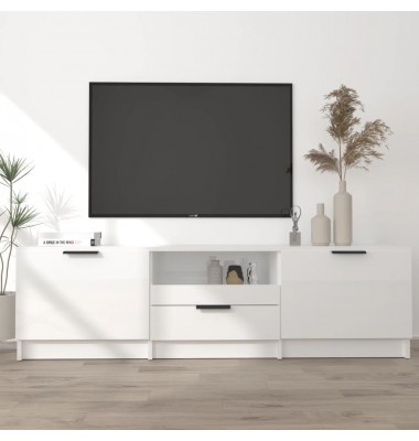  Televizoriaus spintelė, balta, 140x35x40cm, mediena, blizgi - TV spintelės - 1