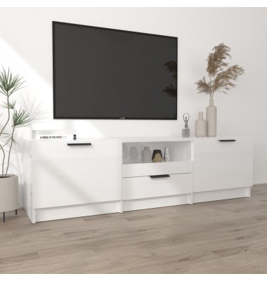 Televizoriaus spintelė, balta, 140x35x40cm, mediena, blizgi - TV spintelės - 3