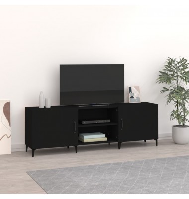  Televizoriaus spintelė, juoda, 150x30x50cm, apdirbta mediena - TV spintelės - 1