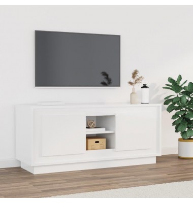  Televizoriaus spintelė, balta, 102x35x45cm, mediena, blizgi - TV spintelės - 1
