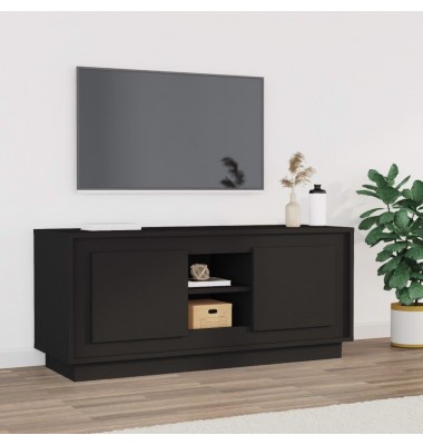  Televizoriaus spintelė, juodos spalvos, 102x35x45cm, mediena - TV spintelės - 1