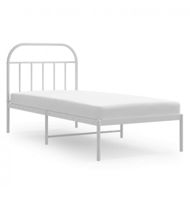  Metalinis lovos rėmas su galvūgaliu, baltos spalvos, 90x200cm - Lovos - 2