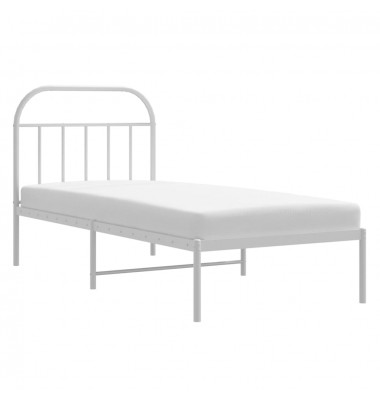  Metalinis lovos rėmas su galvūgaliu, baltos spalvos, 90x200cm - Lovos - 4