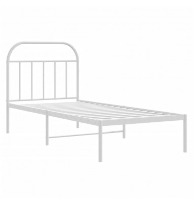  Metalinis lovos rėmas su galvūgaliu, baltos spalvos, 90x200cm - Lovos - 5