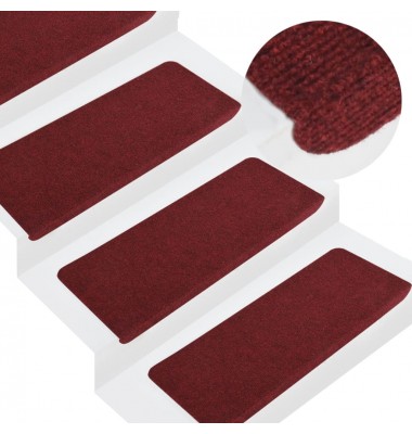  Lipnūs laiptų kilimėliai, 15vnt., raudonos, 65x24,5x3,5cm - Laiptų kilimėliai - 1