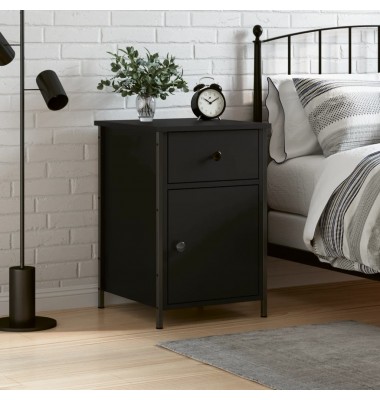  Naktinė spintelė, juodos spalvos, 40x42x60cm, apdirbta mediena - Naktinės spintelės - 1
