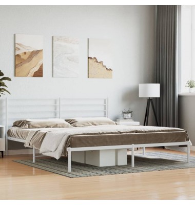  Metalinis lovos rėmas su galvūgaliu, baltos spalvos, 180x200cm - Lovos - 1