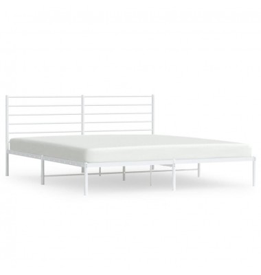  Metalinis lovos rėmas su galvūgaliu, baltos spalvos, 180x200cm - Lovos - 2