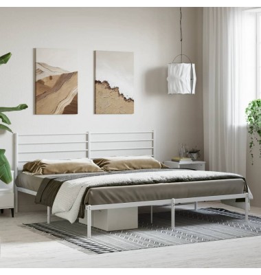  Metalinis lovos rėmas su galvūgaliu, baltos spalvos, 180x200cm - Lovos - 3