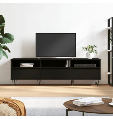  Televizoriaus spintelė, juoda, 150x30x44,5cm, apdirbta mediena - TV spintelės - 1