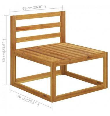  Sodo baldų komplektas su pagalvėmis, 9 dalių, kreminis, akacija - Lauko baldų komplektai - 11