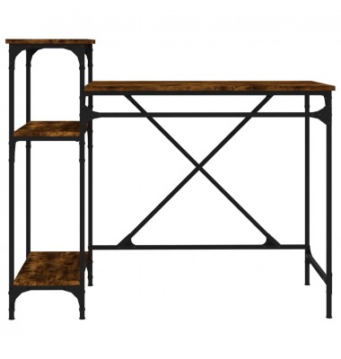  Rašomasis stalas su lentynomis, dūminis, 105x50x90cm, mediena - Rašomieji stalai - 5